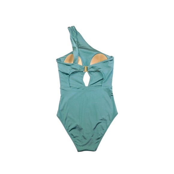 Lazul One-Shoulder Cutout Swimsuit • Size 2 • Teal Green - Picture 12 of 14